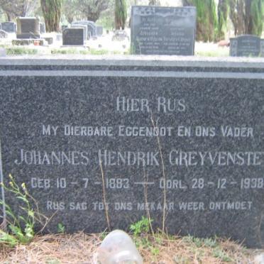 GREYVENSTEYN Johannes Hendrik 1883-1938