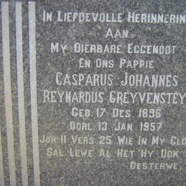 GREYVENSTEYN Casparus Johannes Reynardus 1896-1957