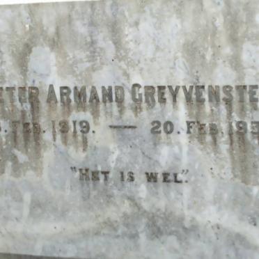 GREYVENSTEYN Pieter Armand 1919-1935