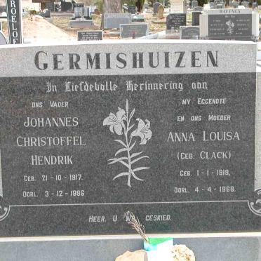 GERMISHUIZEN Johannes Christoffel Hendrik 1917-1986 &amp; Anna Louisa CLACK 1919-1968