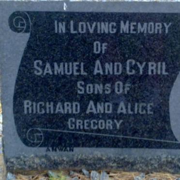 GREGORY Samuel :: GREGORY Cyril