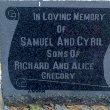 GREGORY Samuel :: GREGORY Cyril