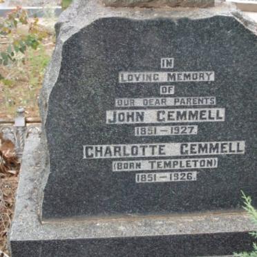 GEMMELL John 1851-1927 &amp; Charlotte TEMPLETON 1851-1926