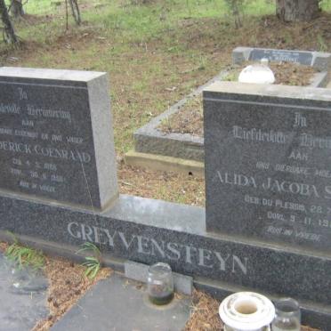 GREYVENSTEYN Frederick Coenraad 1888-1958 &amp; Alida Jacoba Susanna DU PLESSIS 1891-1963