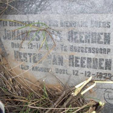 HEERDEN Johannes, van -1906 &amp; Hester KRUGER -1929