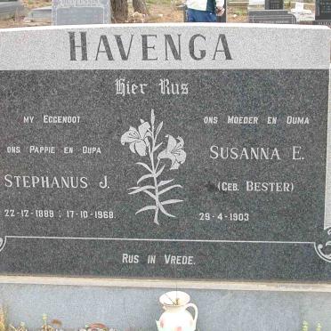 HAVENGA Stephanus J. 1889-1968 &amp; Susanna E. BESTER 1903-