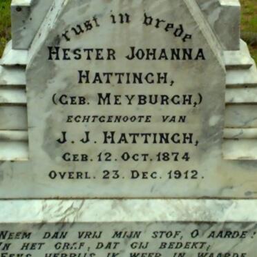 HATTINGH Hester Johanna nee MEYBURGH 1874-1912
