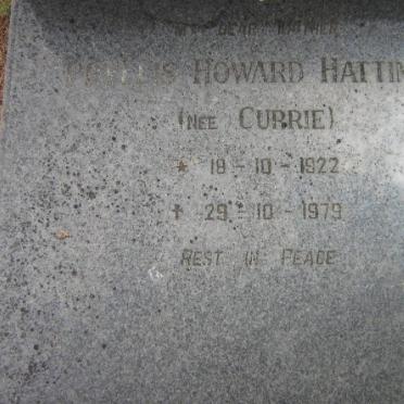 HATTINGH Phyllis Howard nee CURRIE 1922-1979