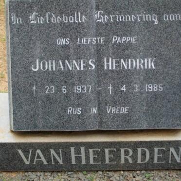 HEERDEN Johannes Hendrik, van 1937-1985