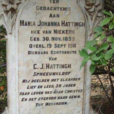 HATTINGH Christiaan Johannes 1848-1921 &amp; Maria Johanna VAN NIEKERK 1855-1911 