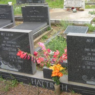 HATTINGH Christiaan 1919-1982 &amp; Susanna M. 1933-