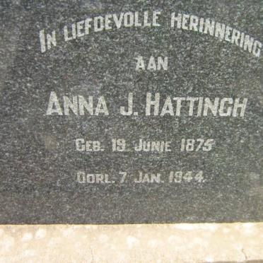 HATTINGH Anna J. 1875-1944
