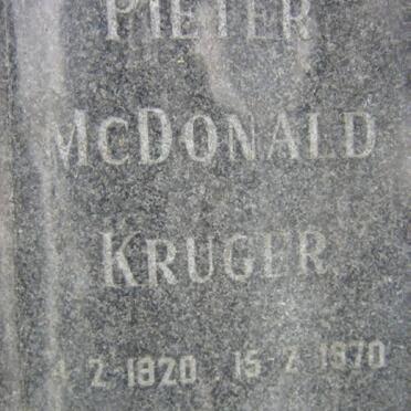 KRUGER Pieter McDonald 1920-1970 &amp; Anna Hendrika COETZER 1924-1980