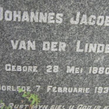 LINDE Johannes Jacobus, van der 1880-1934