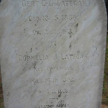 LATEGAN Gert C.J. 1886-1918 &amp; Cornelia OPPERMAN 1892-1918