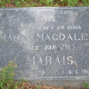 MARAIS Maria Magdalena nee VAN ZYL 1898-1982