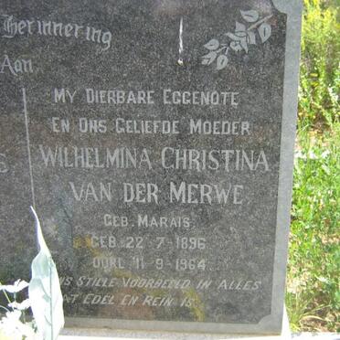 MERWE Pieter Jacobus 1897-1974 &amp; Wilhelmina Christina MARAIS 1896-1964