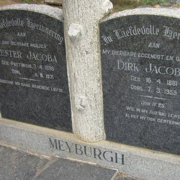 MEYBURGH Dirk Jacobus 1881-1959 &amp; Hester Jacoba PRETORIUS 1896-1971
