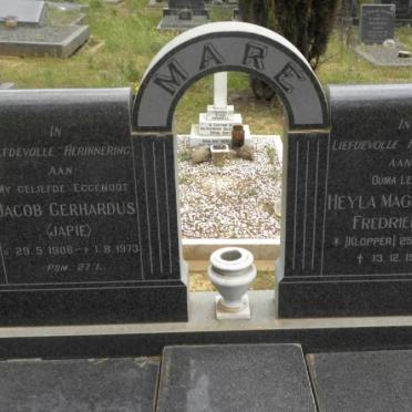 MARE Jacob Gerhardus 1908-1973 &amp; Heyla Magdalena Fredrieka KLOPPER 1916-1997