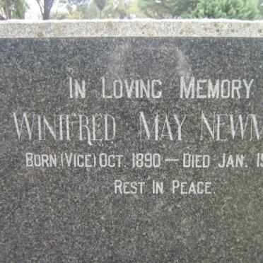 NEWMAN Winifred May nee VICE 1890-1950