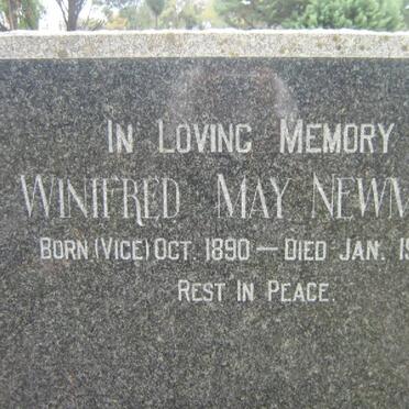 NEWMAN Winifred May nee VICE 1890-1950