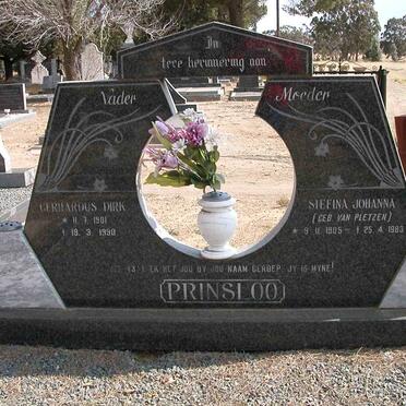PRINSLOO Gerhardus Dirk 1901-1990 &amp; Stefina Johanna VAN PLETZEN 1905-1983