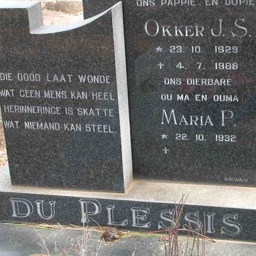 PLESSIS Okker J.S., du 1929-1988 &amp; Maria P.1932-