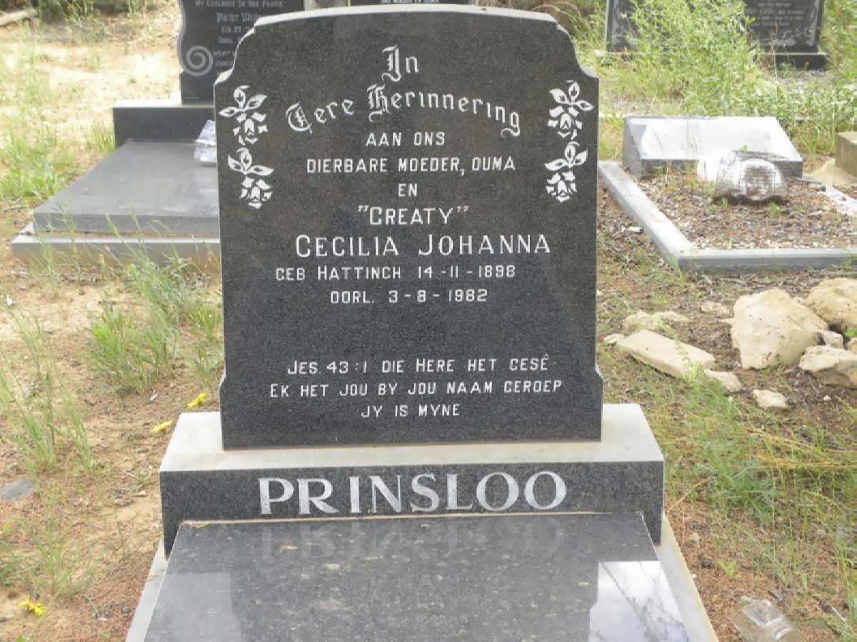 PRINSLOO Cecilia nee HATTINGH 1898-1982