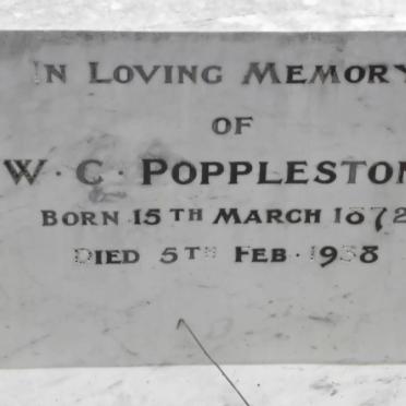 POPPLESTONE W.C. 1872-1938