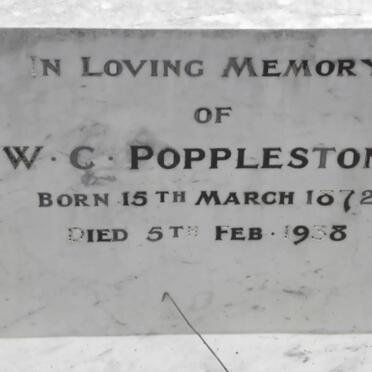 POPPLESTONE W.C. 1872-1938