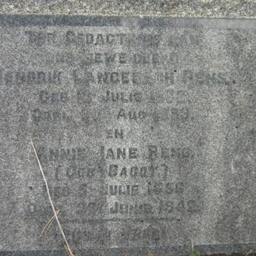 RENS Hendrik Lancebach 1853-1938 &amp; Annie Jane BAGOT 1856-1949