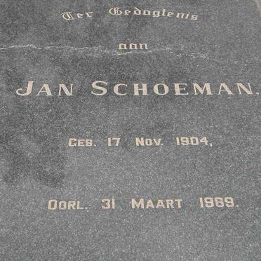 SCHOEMAN Jan 1904-1969