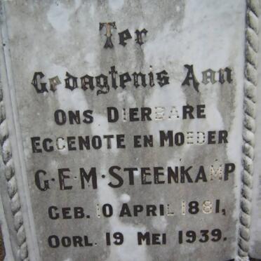 STEENKAMP G.E.M. 1881-1939