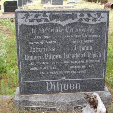 VILJOEN Johannes Diederik 1865-1956 &amp; Johanna Dorathea C. SCHOEMAN 1866-1943