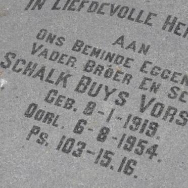 VORSTER Schalk Buys 1919-1954