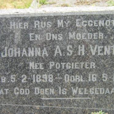 VENTER Johanna A.S.H. nee POTGIETER 1898-1955