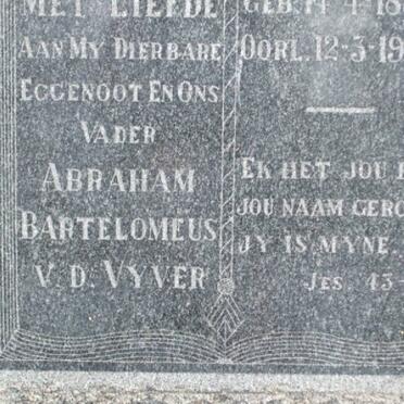 VYVER Abraham Bartelomeus, v.d. -1948