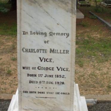VICE Charlotte nee MILLER 1852-1920
