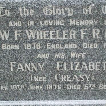 WHEELER C.W.F. 1878-1953 &amp; Fanny Elizabeth CREASY 1876-196?