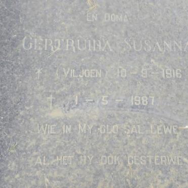 WESSELS Gertruida Susanna nee VILJOEN 1916-1987