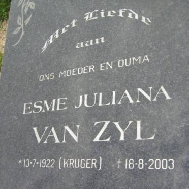 ZYL Esme Juliana, van nee KRUGER 1922-2003