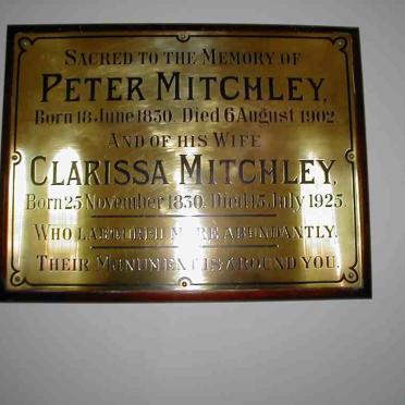 MITCHLEY Peter 1830-1902 &amp; Clarissa REIKEN 1830-1925