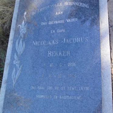 BEKKER Nicolaas Jacobus 1896-1965