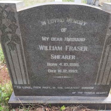 SHEARER William Fraser 1895-1953