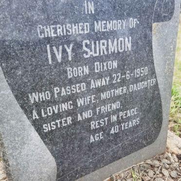 SURMON Ivy nee DIXON -1950