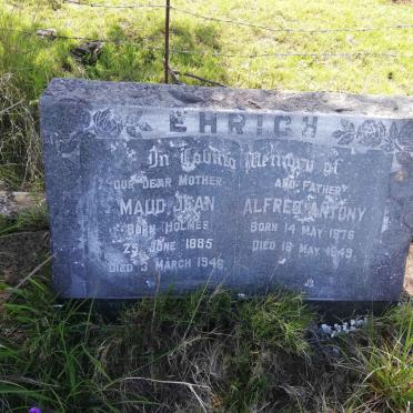 EHRICH Alfred Antony 1876-1949 &amp; Maud Jean HOLMES 1885-1946