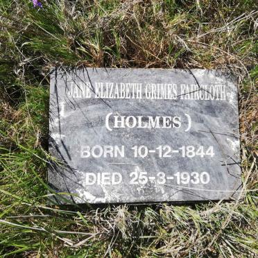 FAIRCLOTH Jane Elizabeth Grimes nee HOLMES 1844-1930