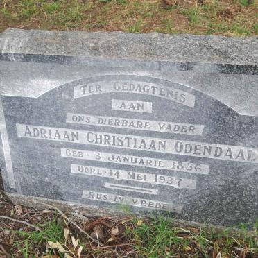 ODENDAAL Adriaan Christiaan 1856-1937