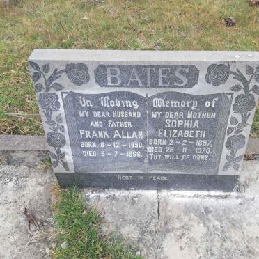 BATES Frank Allan 1890-1966 &amp; Sophia Elizabeth 1897-1970