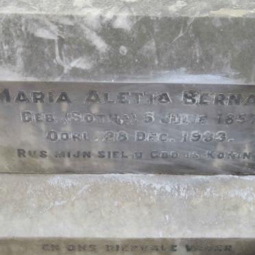 BERNARD Nicolas Johannes 1853-1937 &amp; Maria Aletta BOTHA 1857-1933